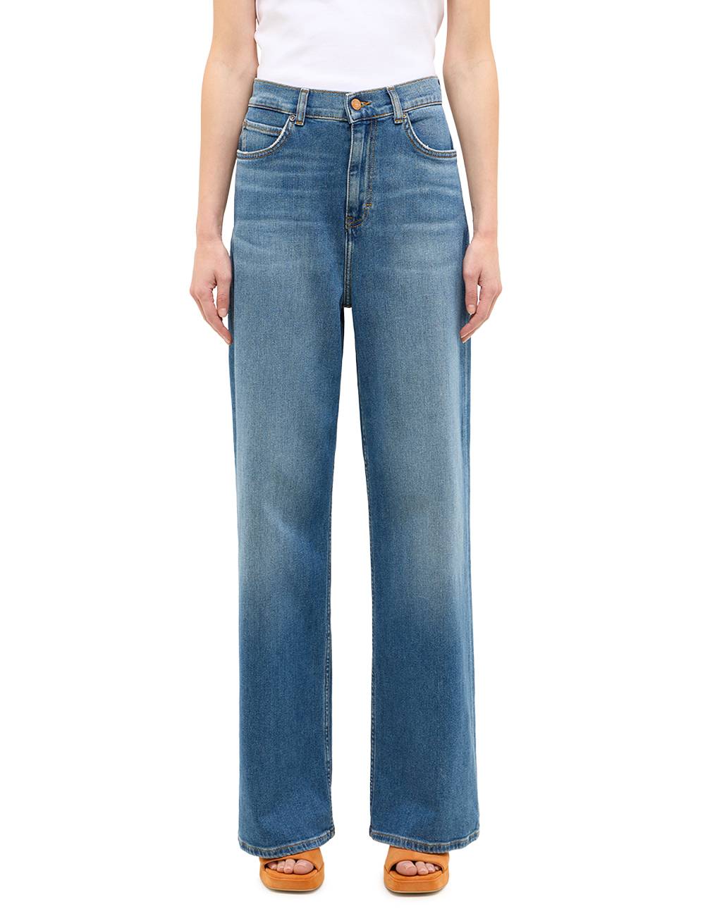 Mustang Jeans Luise Wide medium blue wash extra lang günstig online kaufen