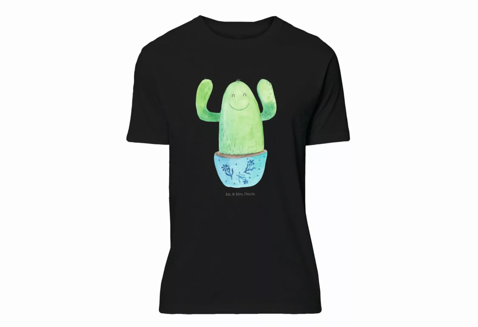 Mr. & Mrs. Panda T-Shirt Kaktus Happy - Schwarz - Geschenk, Frauen, Tshirt, günstig online kaufen