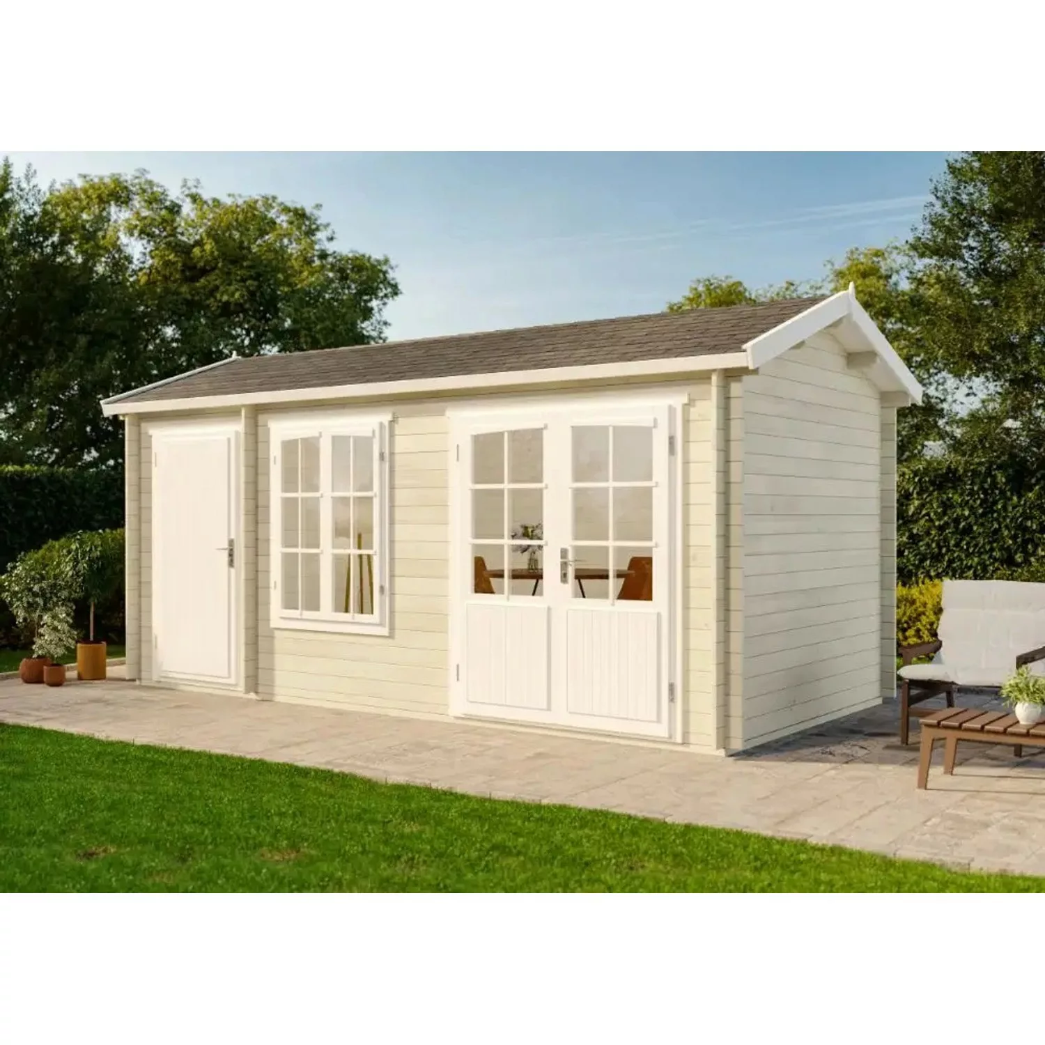 Alpholz Gartenhaus Bolton-28 XL Satteldach Imprägniert 520 cm x 236 cm günstig online kaufen