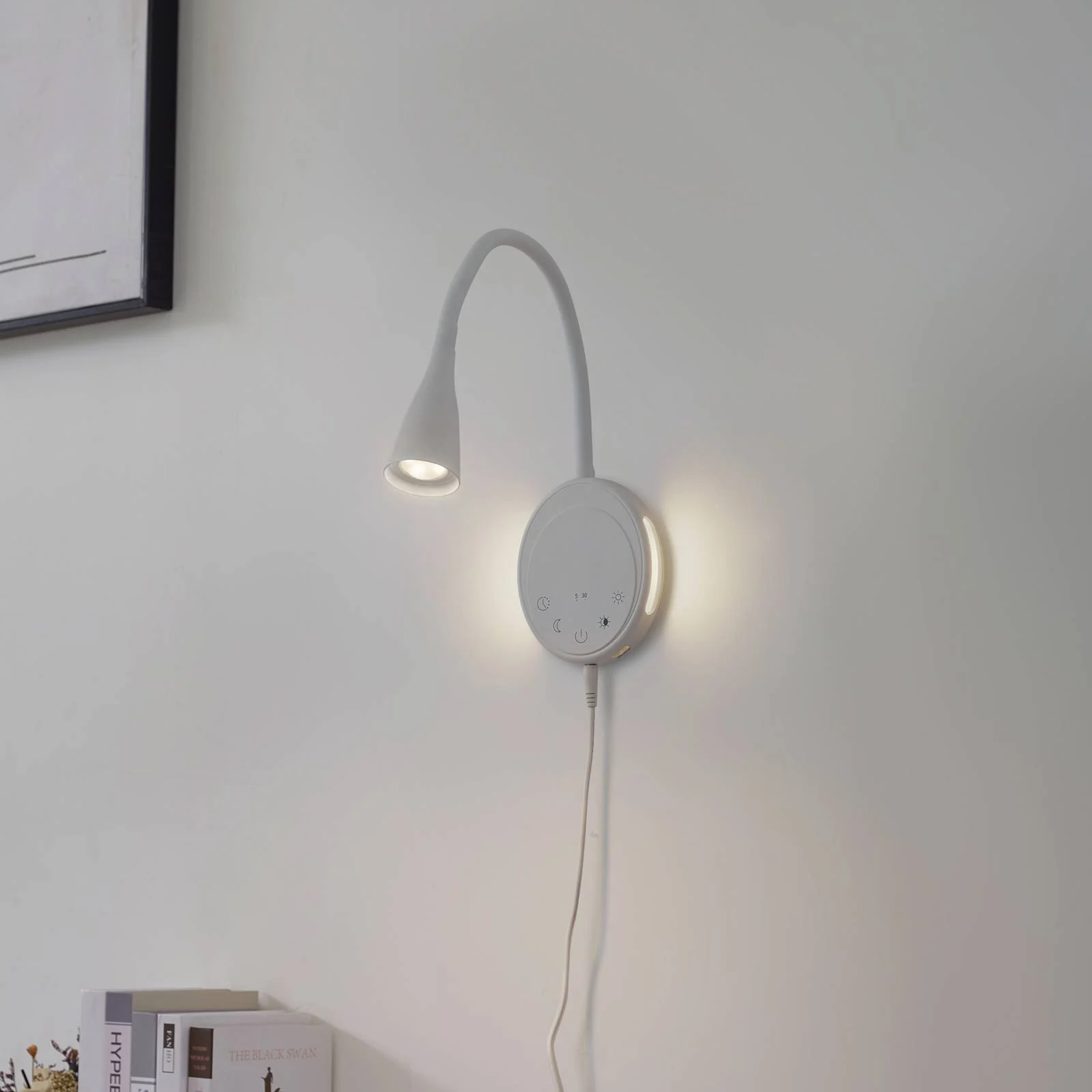 Lindby LED-Leseleuchte Zayna, weiß, CCT, USB, dimmbar, Timer günstig online kaufen