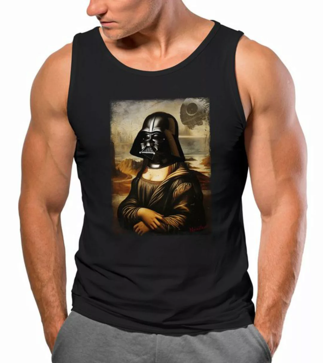 MoonWorks Tanktop Herren Tank-Top Print Aufdruck Mona Lisa Parodie Meme mit günstig online kaufen