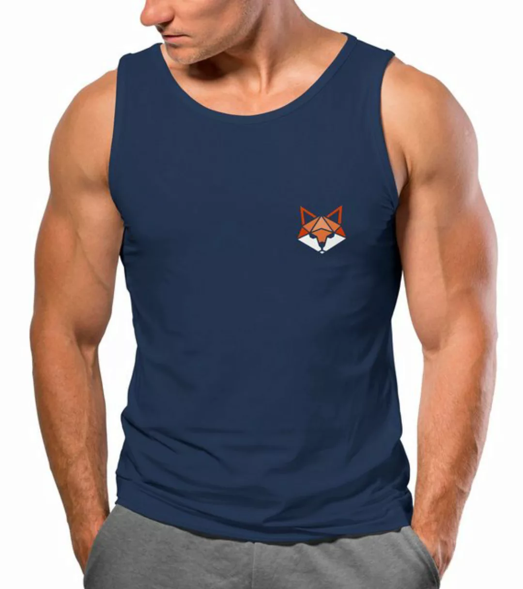 Neverless Tanktop Herren Tank-Top Fuchsmotiv Brustlogo Aufdruck Tiermotiv P günstig online kaufen