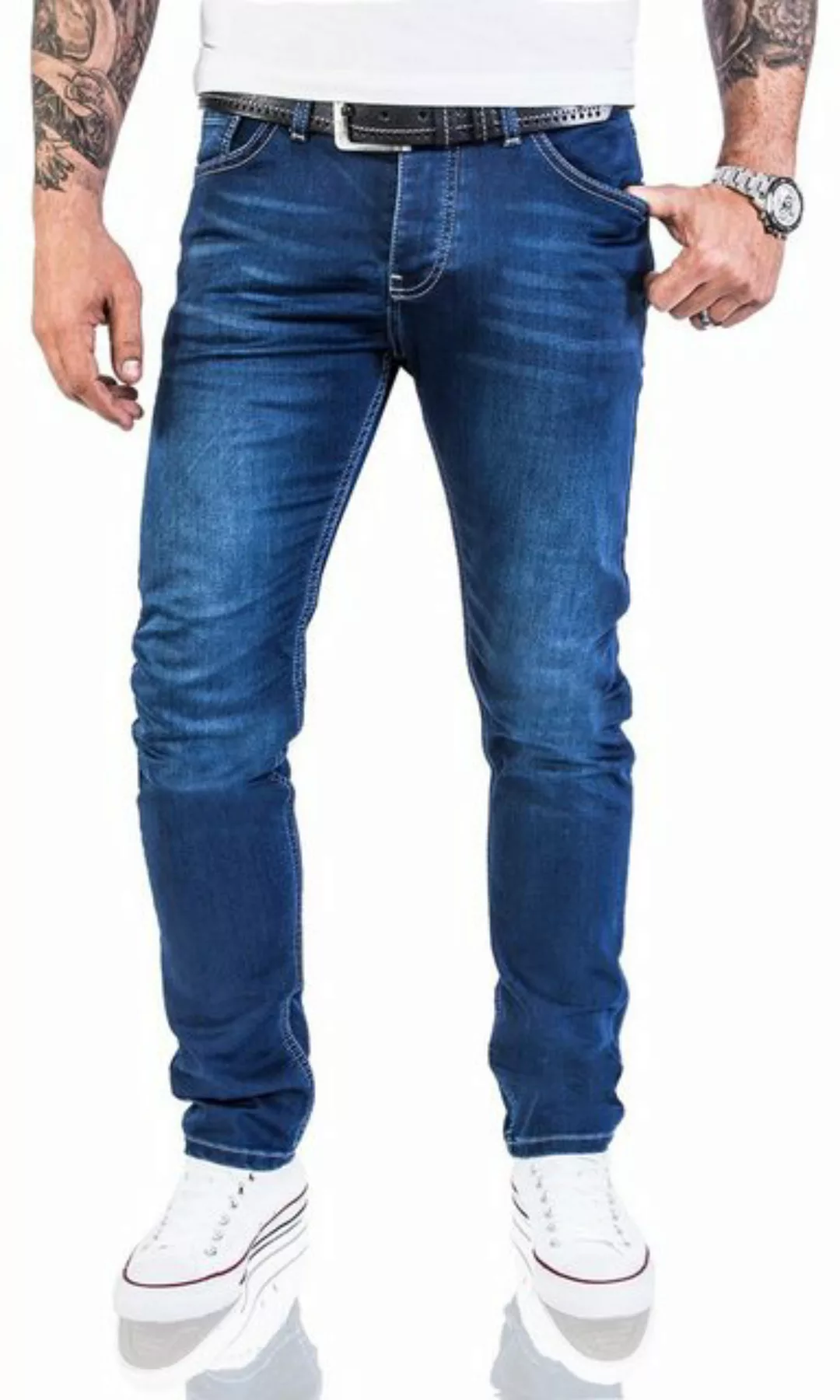 Rock Creek Slim-fit-Jeans Herren Jeans Slim Fit Blau M21 günstig online kaufen