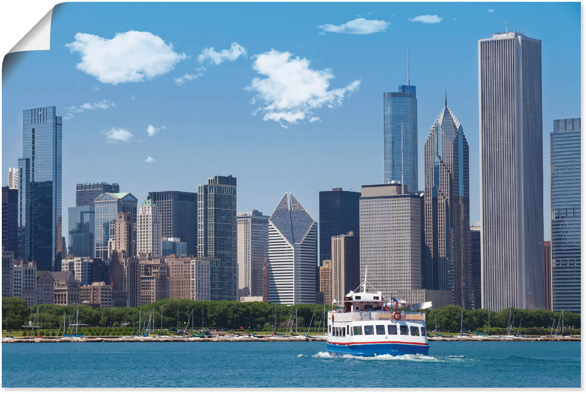 Artland Poster "Chicago Skyline", Amerika, (1 St.), als Alubild, Leinwandbi günstig online kaufen