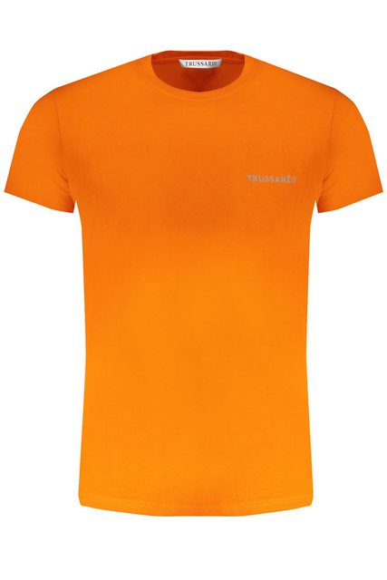 Trussardi T-Shirt Herren Kurzarm T-Shirt Orange mit Print und günstig online kaufen