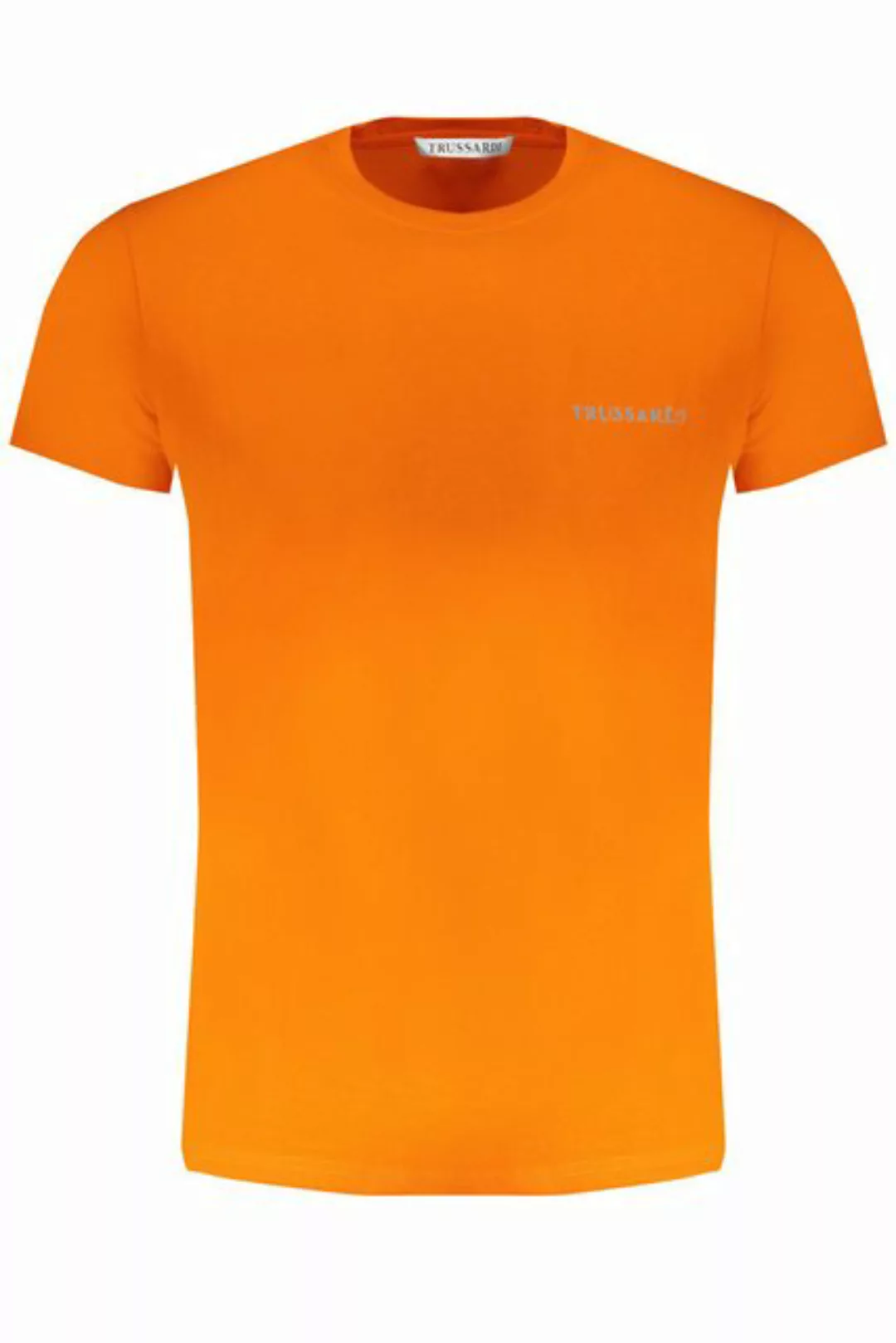 Trussardi T-Shirt Herren Kurzarm T-Shirt Orange mit Print und günstig online kaufen