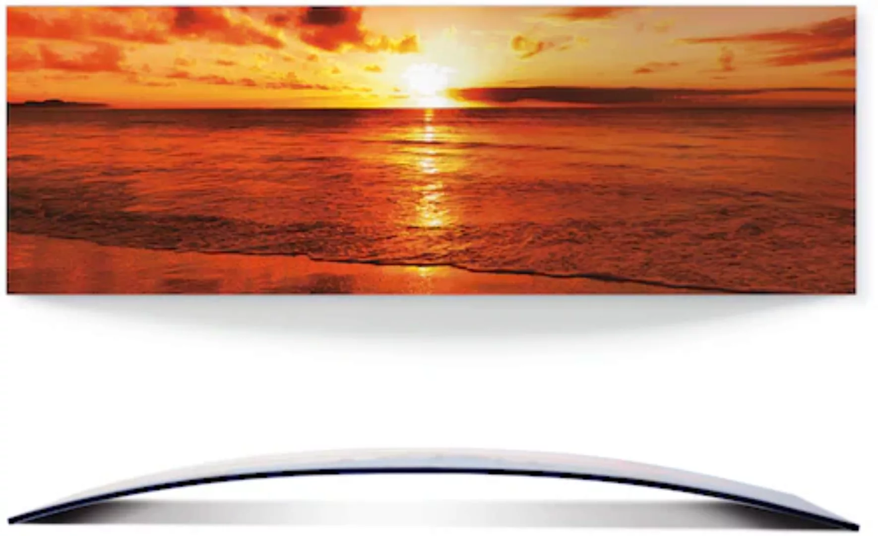 Artland Wandbild »Schöner Sonnenuntergang Strand«, Gewässer, (1 St.), 3D Op günstig online kaufen