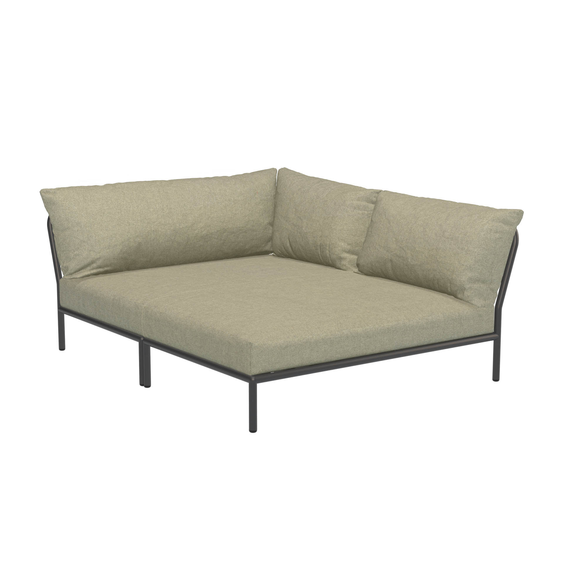 LEVEL2 Outdoor Eck-Sofa Lounge-Modul 5 Moosgrün Dunkelgrau Rechts günstig online kaufen