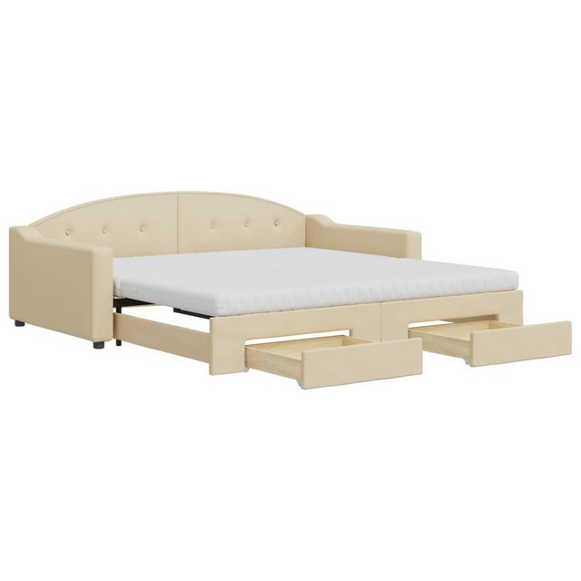 vidaXL Gästebett Gästebett Tagesbett Ausziehbar mit Schubladen Creme 100x20 günstig online kaufen