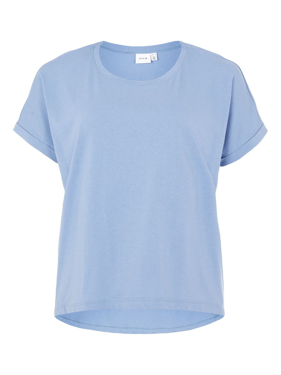 VILA Curve – Basic- T-shirt Damen Blau günstig online kaufen