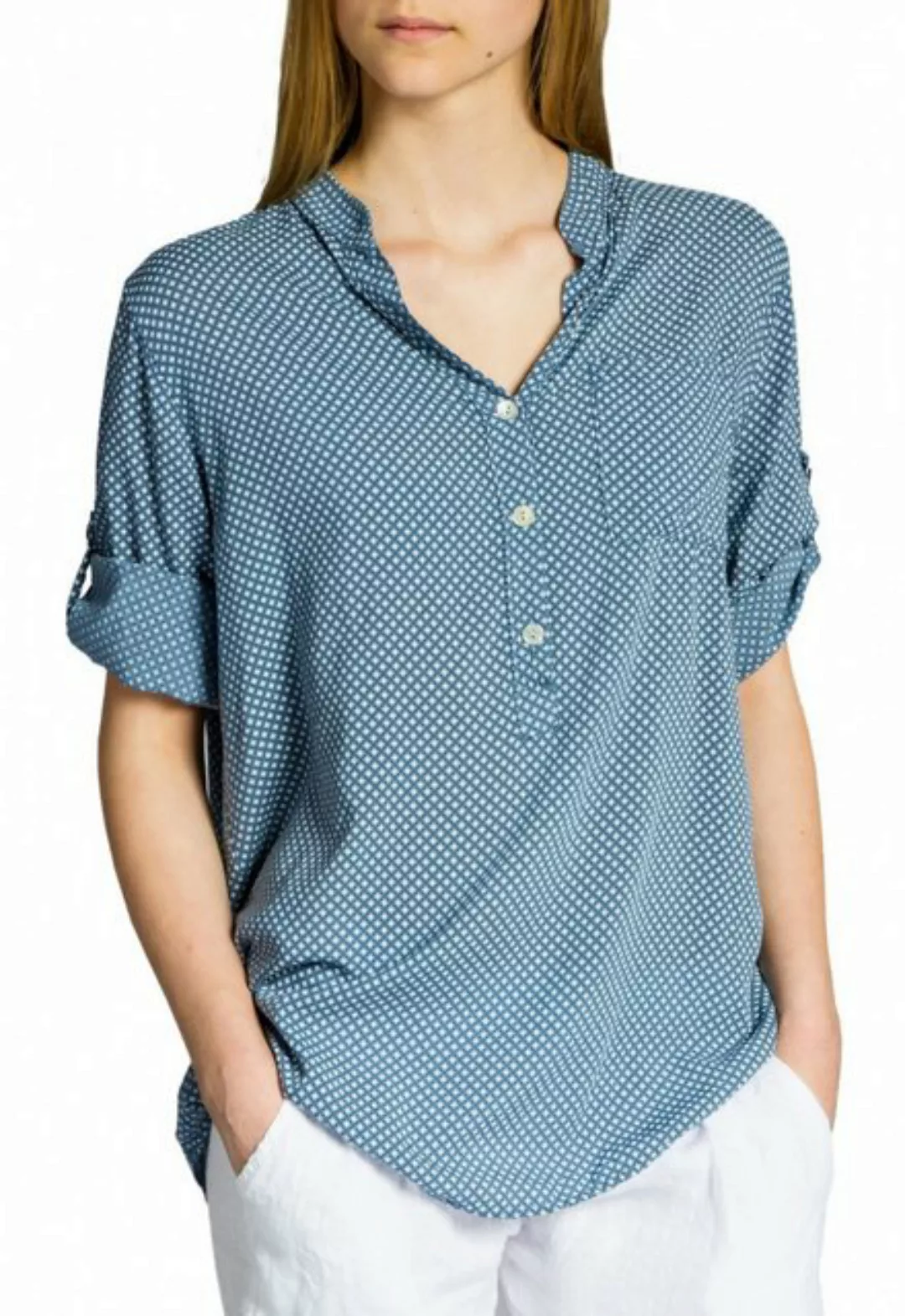 Caspar Shirtbluse BLU013 Damen Bluse gepunktet elegante 3/4 Arm Bluse Pünkt günstig online kaufen