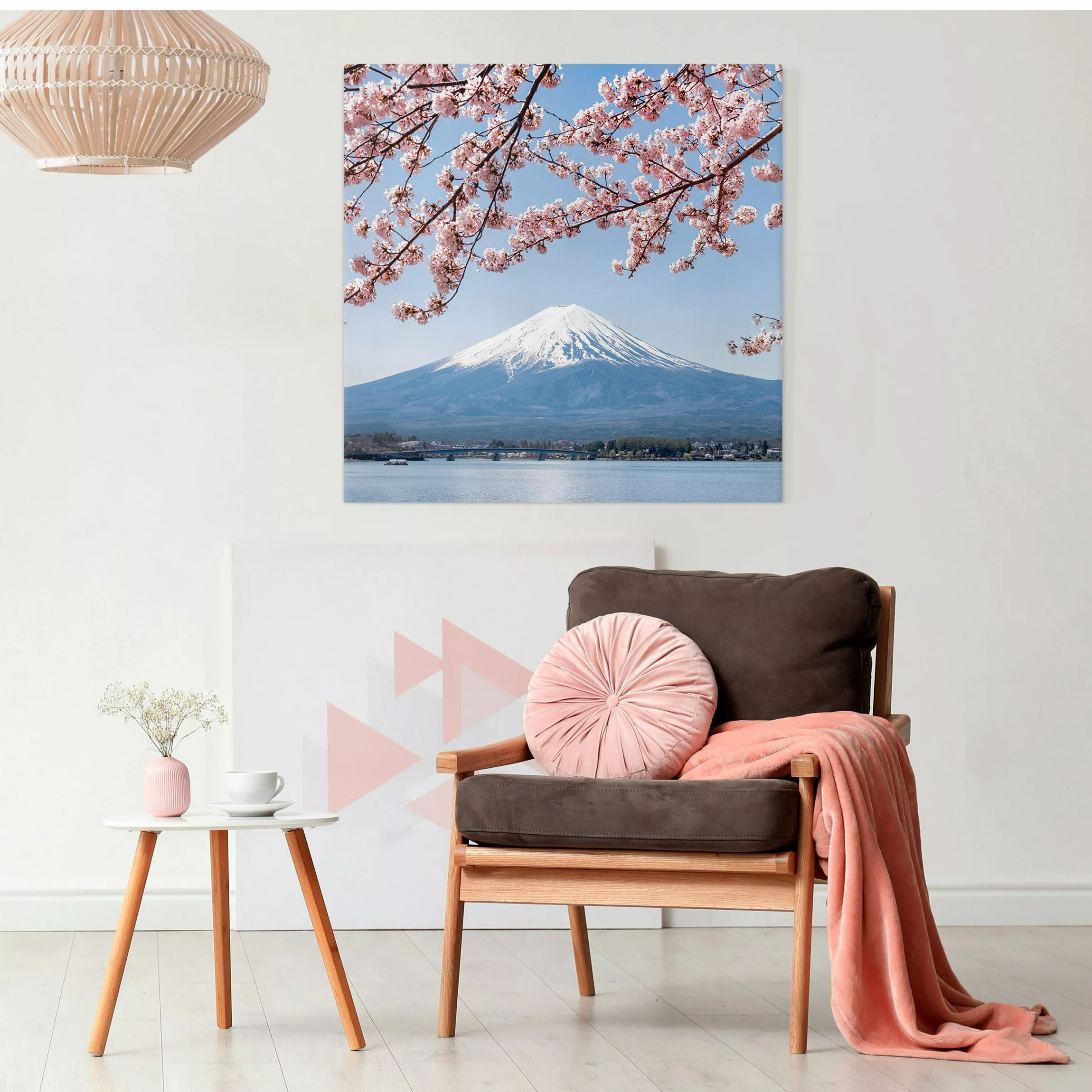 Leinwandbild Kirschblüten mit Berg Fuji günstig online kaufen
