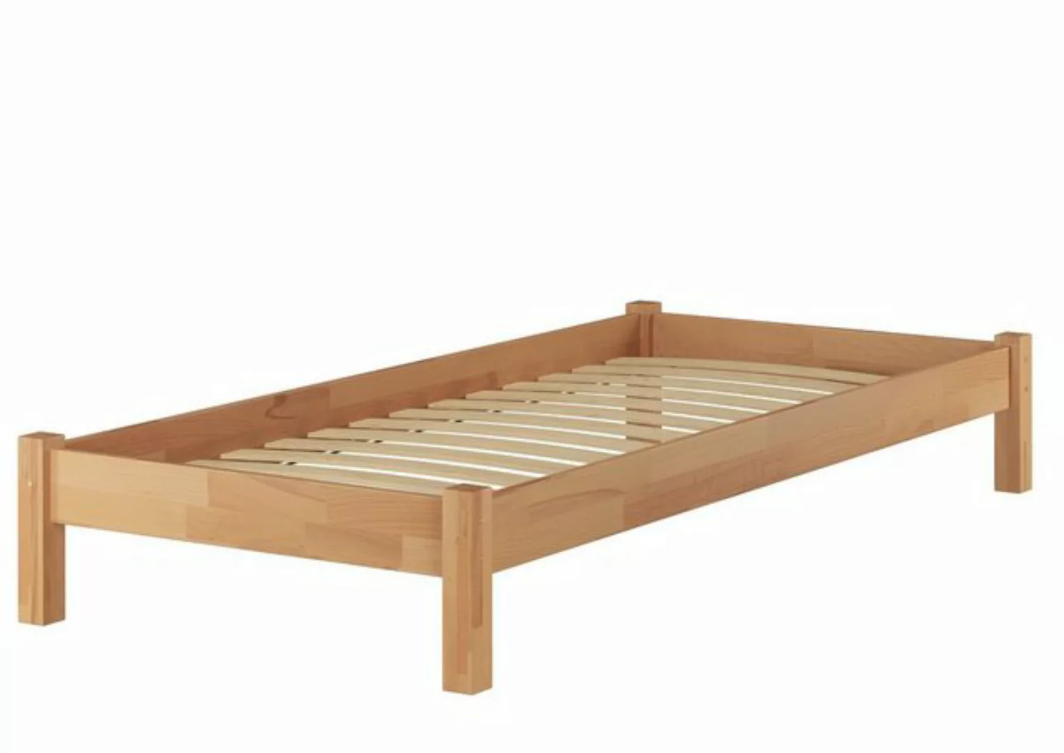 ERST-HOLZ Bett Futonbett Einzelbett Buche Gästebett massiv 90x200 mit Feder günstig online kaufen