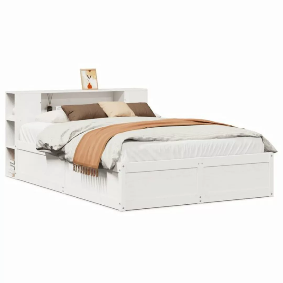 vidaXL Bett, Massivholzbett ohne Matratze Weiß 160x200 Kiefernholz günstig online kaufen