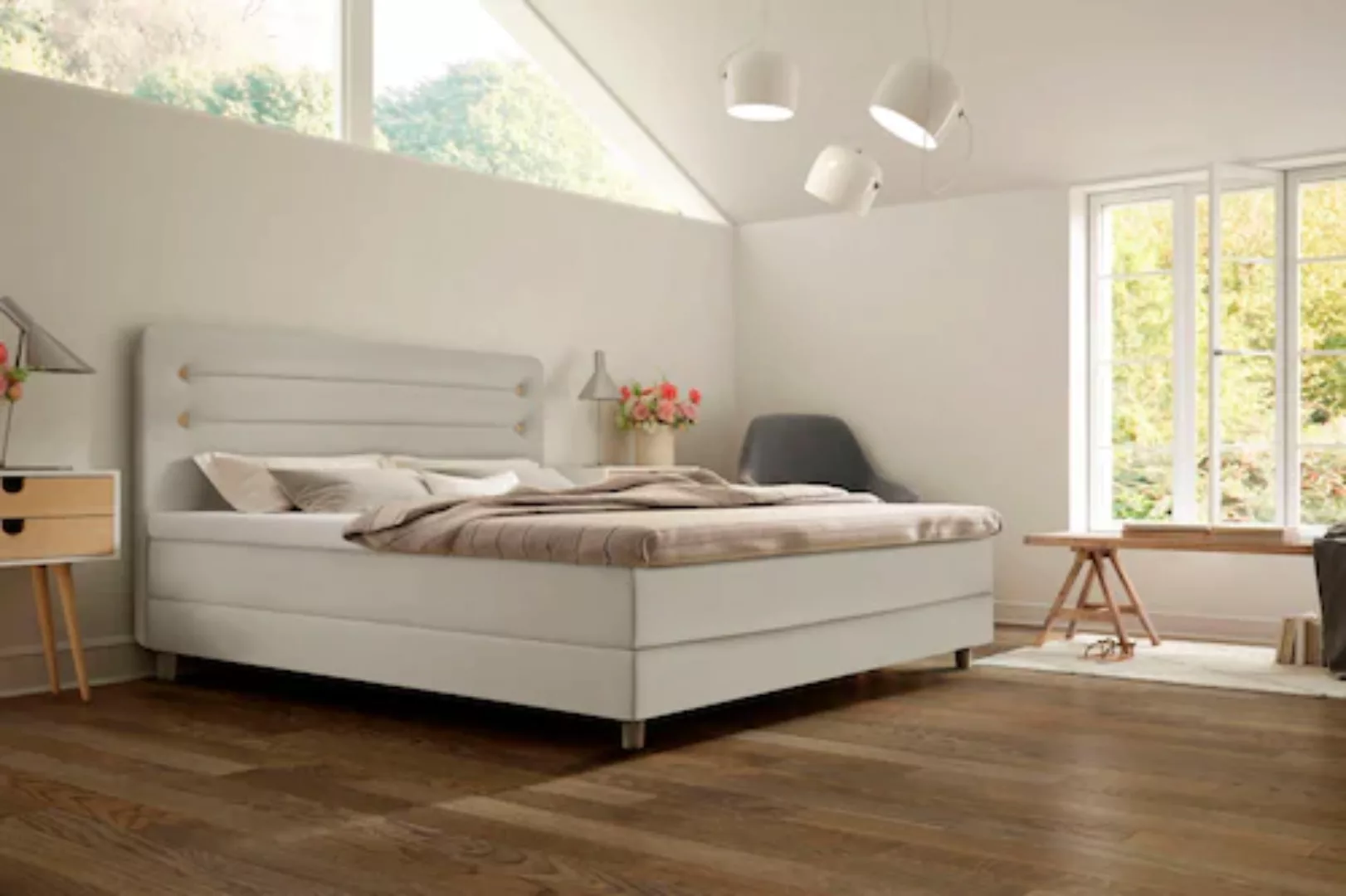 Schlaraffia Boxspringbett Fidelio, inkl GELTEX® Next Topper, Holzfuß in Eic günstig online kaufen