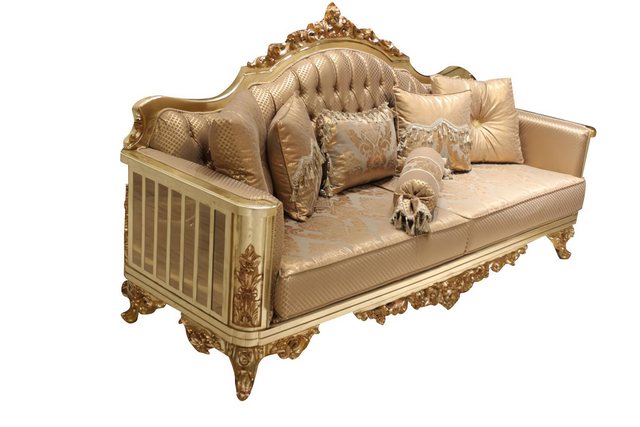 Xlmoebel 3-Sitzer Neues luxuriös Chesterfield Polster Sofa 3-Sitzer Gold, H günstig online kaufen