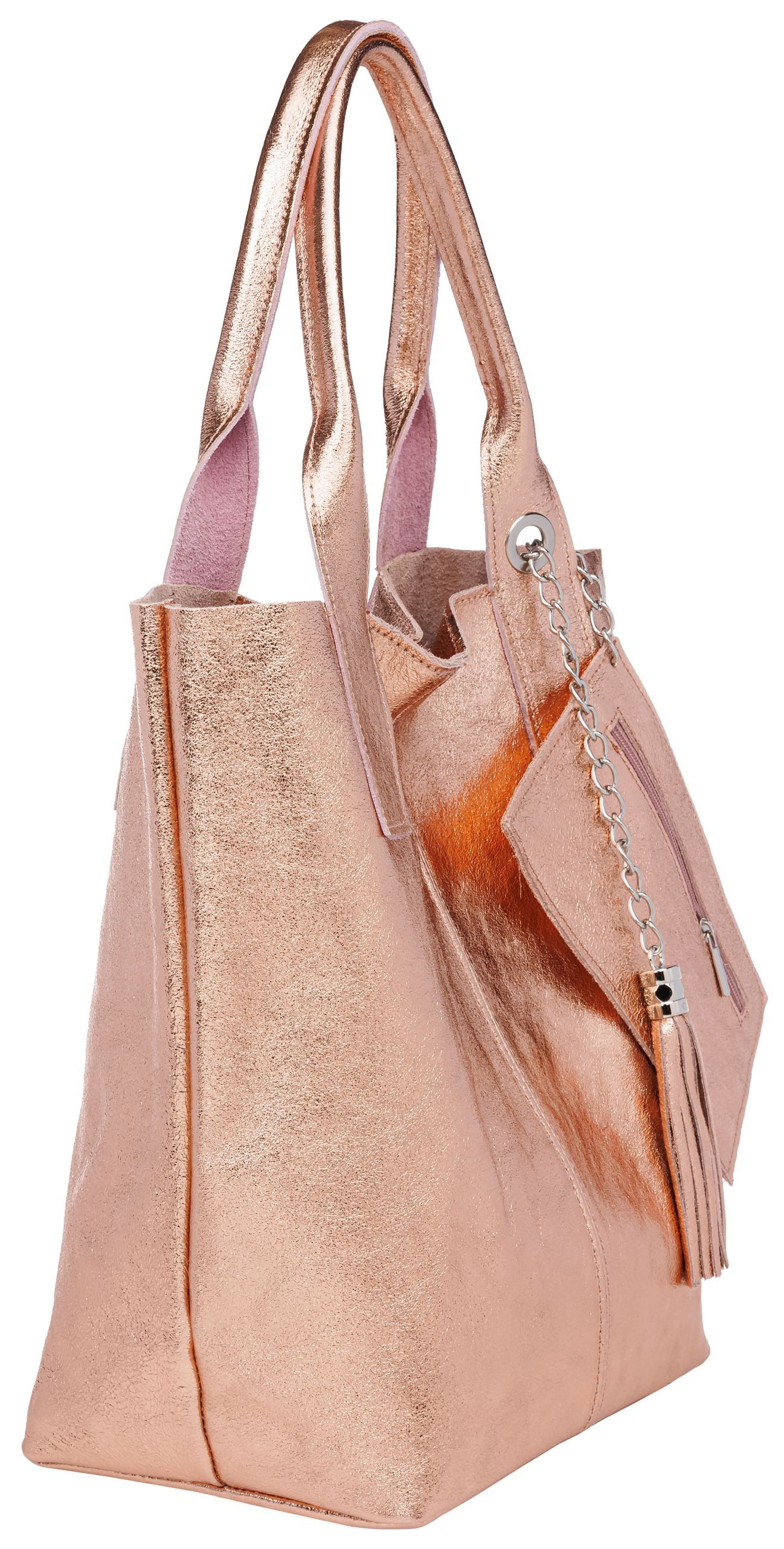 Caspar Schultertasche große Wildleder Shopper Damen günstig online kaufen