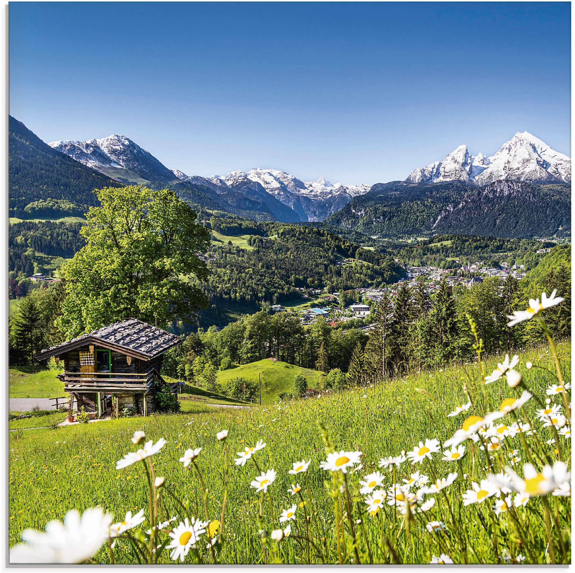 Artland Glasbild "Landschaft in den Bayerischen Alpen", Berge, (1 St.), in günstig online kaufen