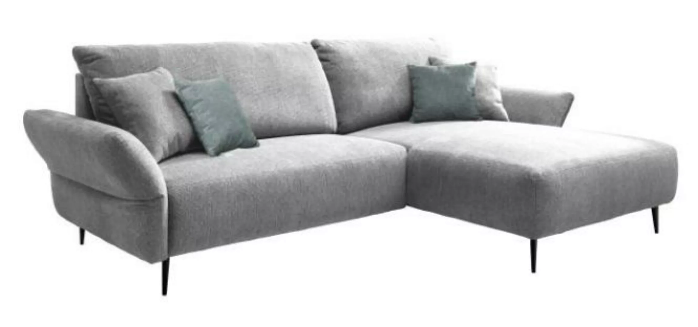 Eckcouch Grau Silber 260 x 178 cm VANILLA günstig online kaufen