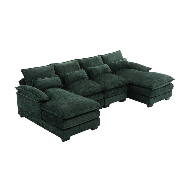 HAUSS SPOLE Ecksofa 4-Sitzer-Schlafsofa Big Sofa Sitzgruppe mit 4 Lendenkis günstig online kaufen