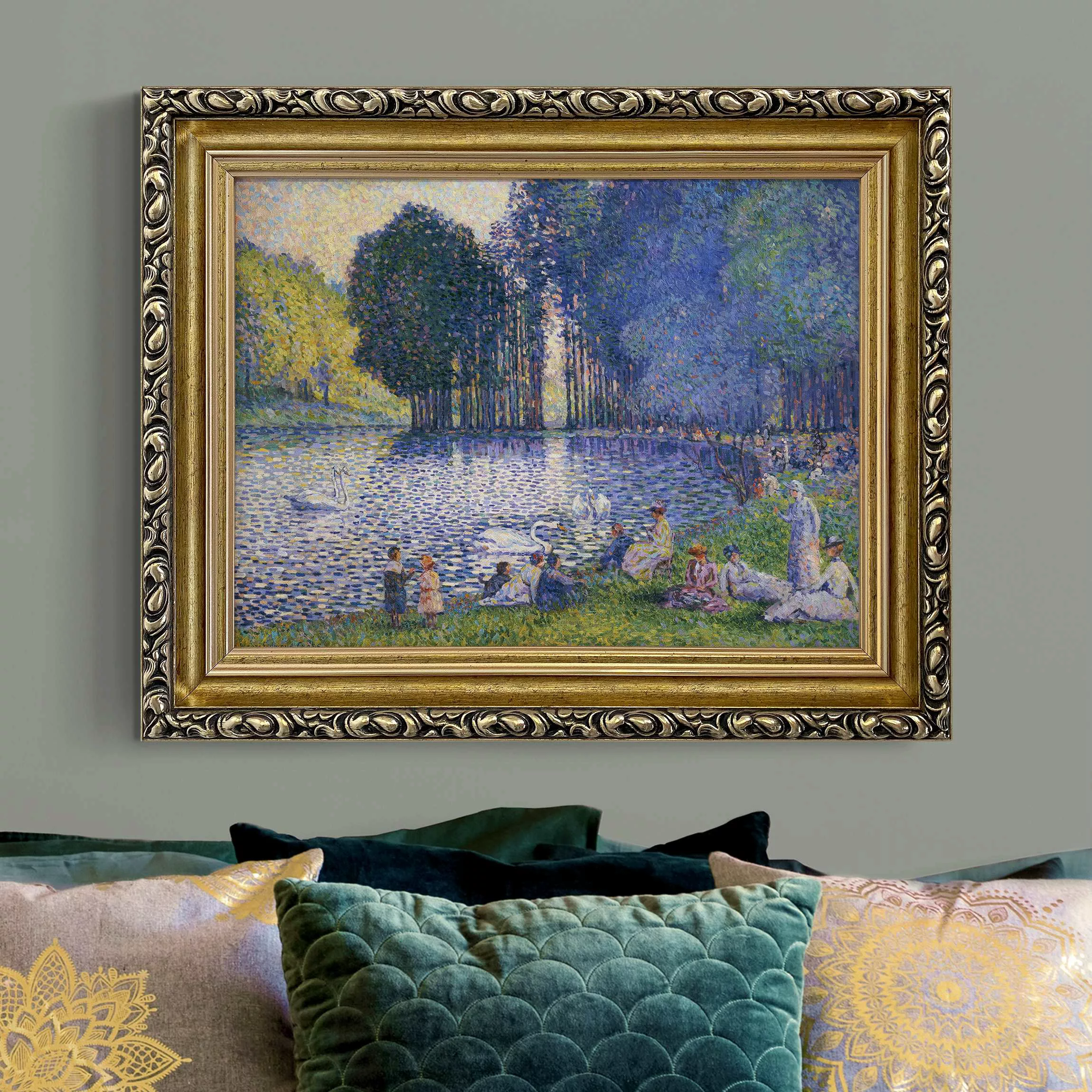 Gerahmtes Leinwandbild Henri Edmond Cross - Der See im Bois de Bologne günstig online kaufen