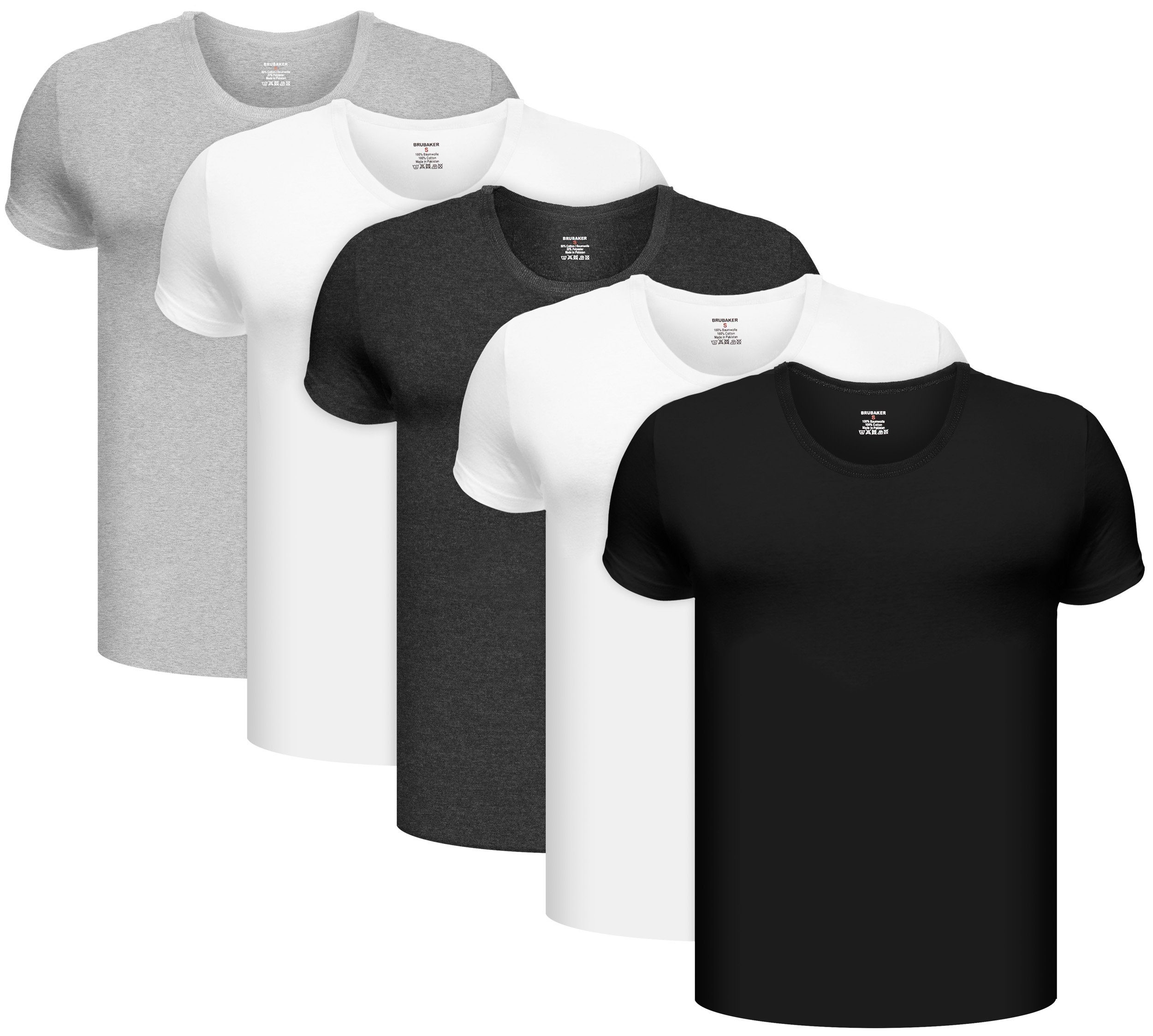 BRUBAKER Unterziehshirt Herren Unterhemd mit Rundhals günstig online kaufen