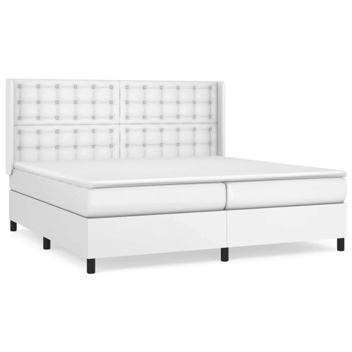 vidaXL Boxspringbett mit Matratze Weiß 200x200 cm Kunstleder1469835 günstig online kaufen