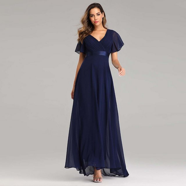 KIKI Abendkleid Sommer-Abendkleid mit doppeltem V-Ausschnitt– Kleid mit Glo günstig online kaufen