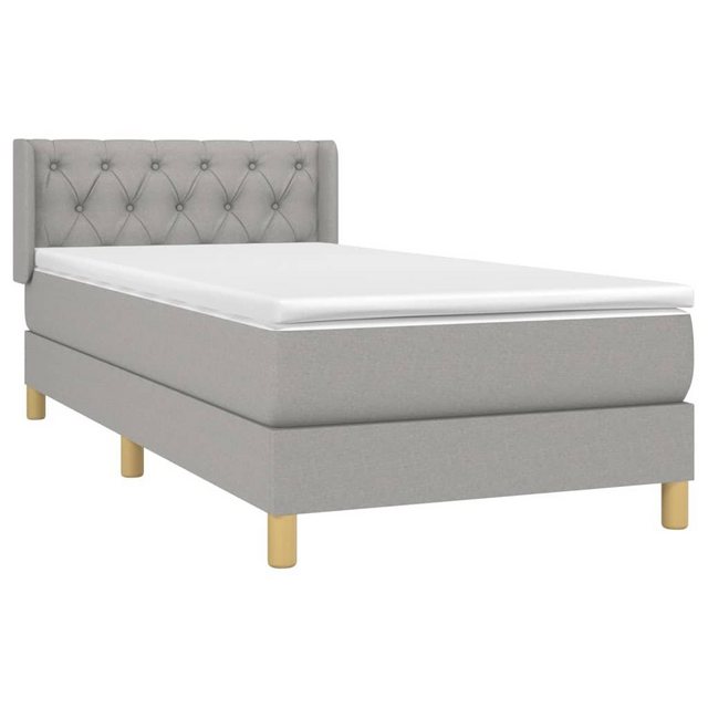 Vidaxl Boxspringbett Mit Matratze Hellgrau 80x200 Cm Stoff günstig online kaufen