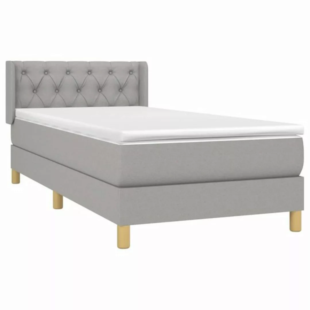 Vidaxl Boxspringbett Mit Matratze Hellgrau 80x200 Cm Stoff günstig online kaufen