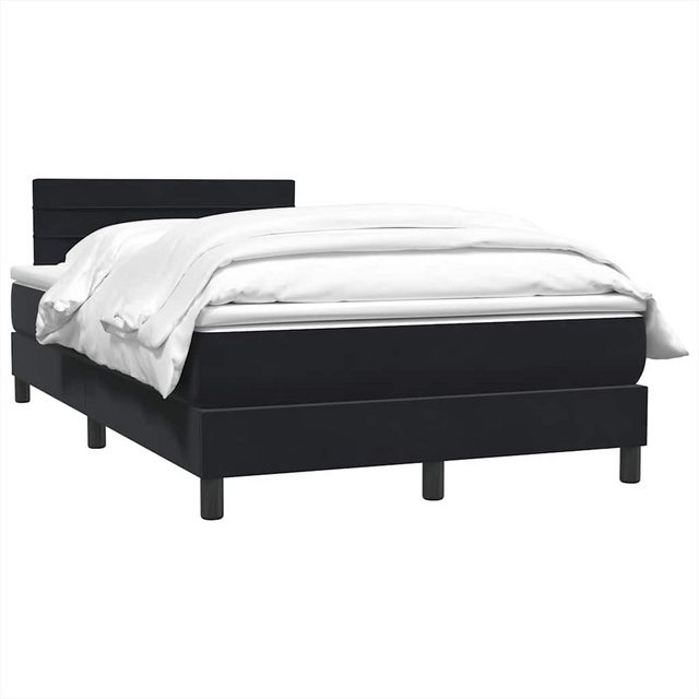 vidaXL Bett Boxspringbett mit Matratze Schwarz 120x220 cm Samt günstig online kaufen