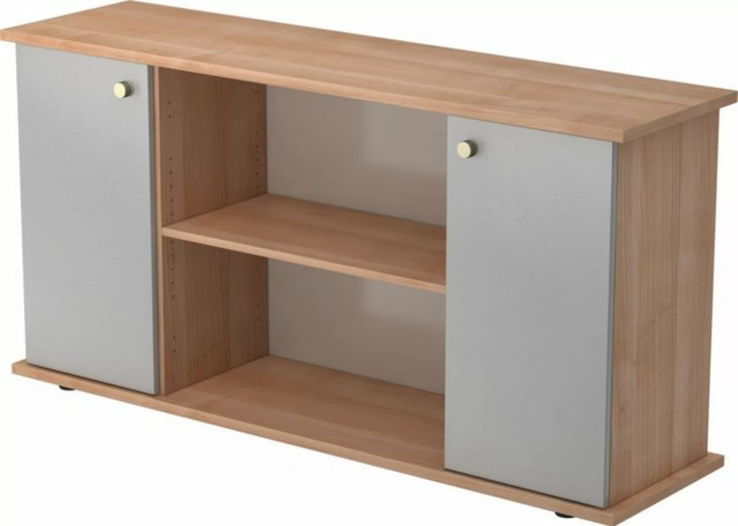 Aktenschrank Sideboard SB 2OH 2 Türen BxTxH 166,1x44,8x84cm Griff SG Nussba günstig online kaufen