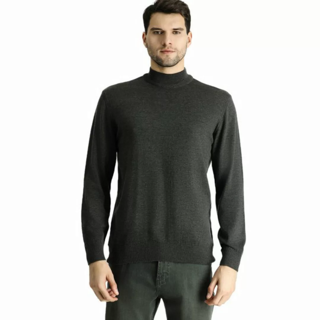 KIGILI Sweater Herren Pullover Slim Fit, Rollkragenpullover, Stilvoll, Lang günstig online kaufen