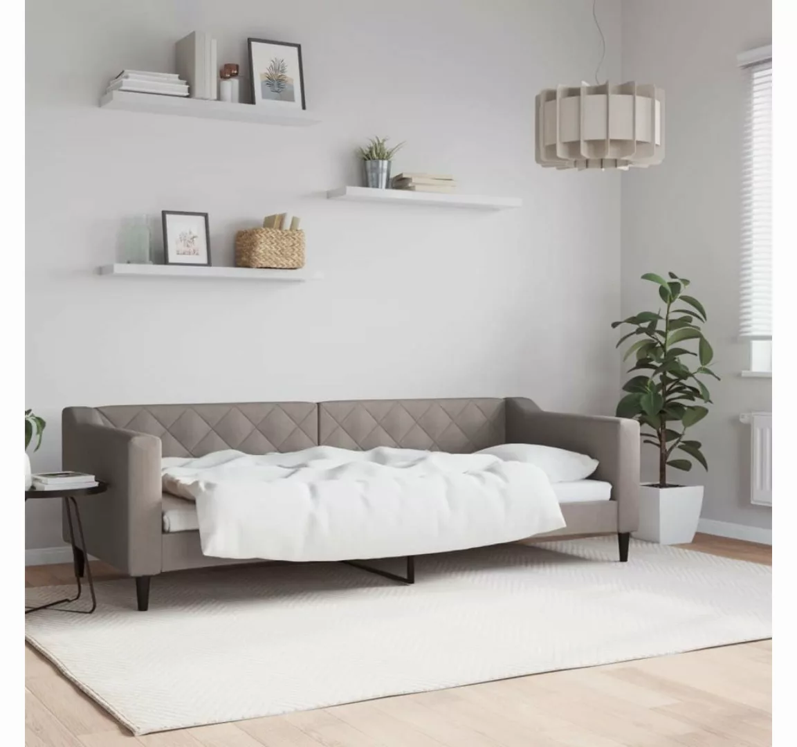 vidaXL Gästebett Gästebett Tagesbett Taupe 80x200 cm Stoff Bett Bettgestell günstig online kaufen