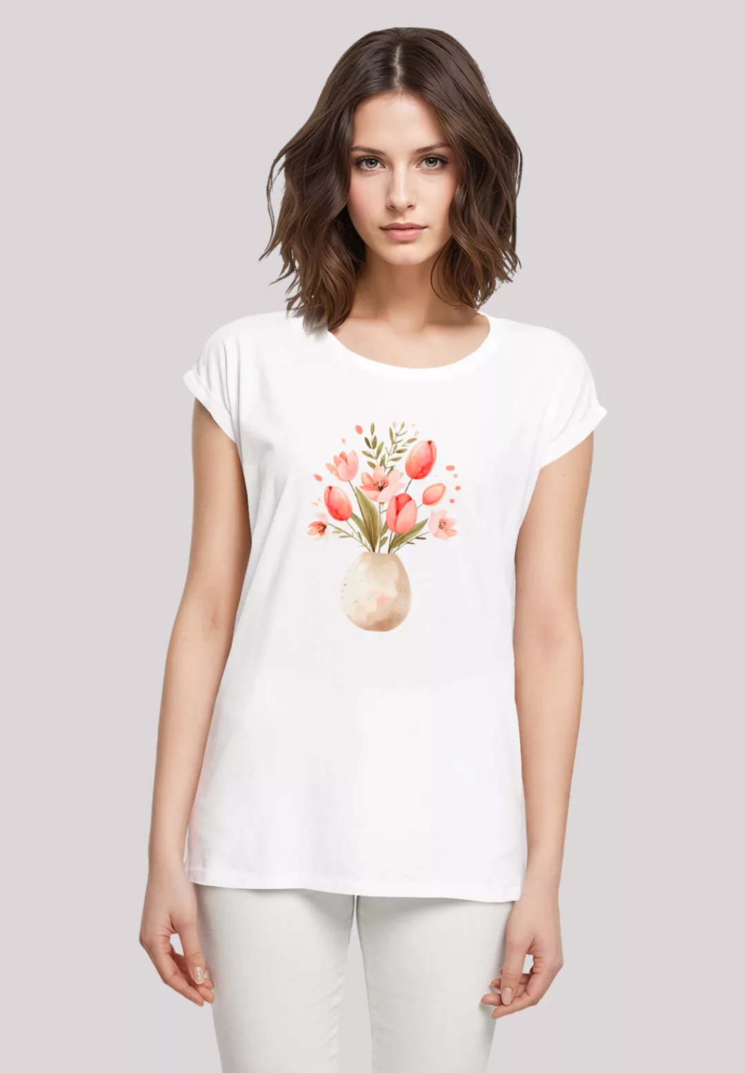 F4NT4STIC T-Shirt "Rosa Frühlingsblumenstrauß in Vase", Premium Qualität günstig online kaufen