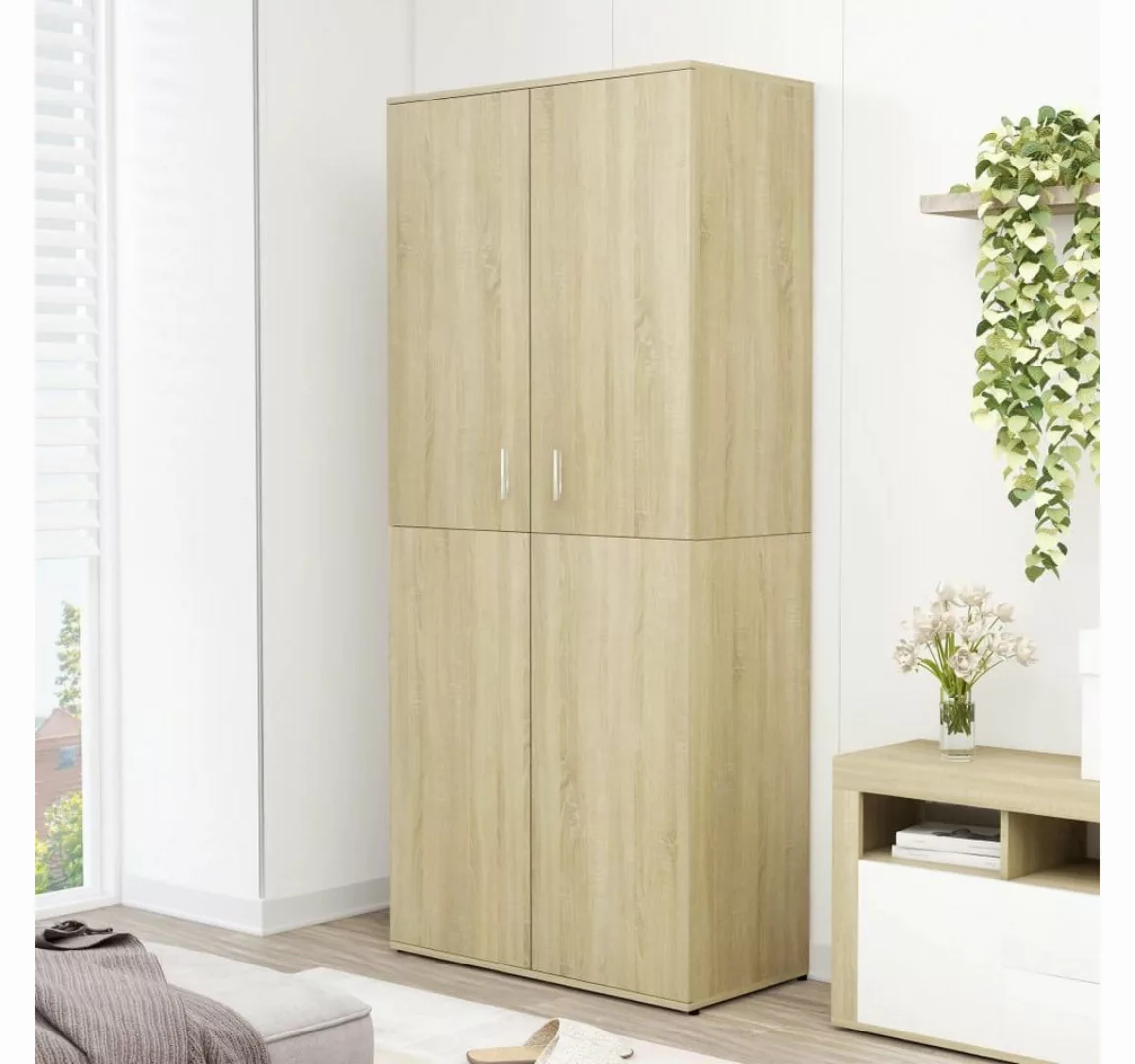 furnicato Schuhschrank Sonoma-Eiche 80x39x178 cm Holzwerkstoff günstig online kaufen