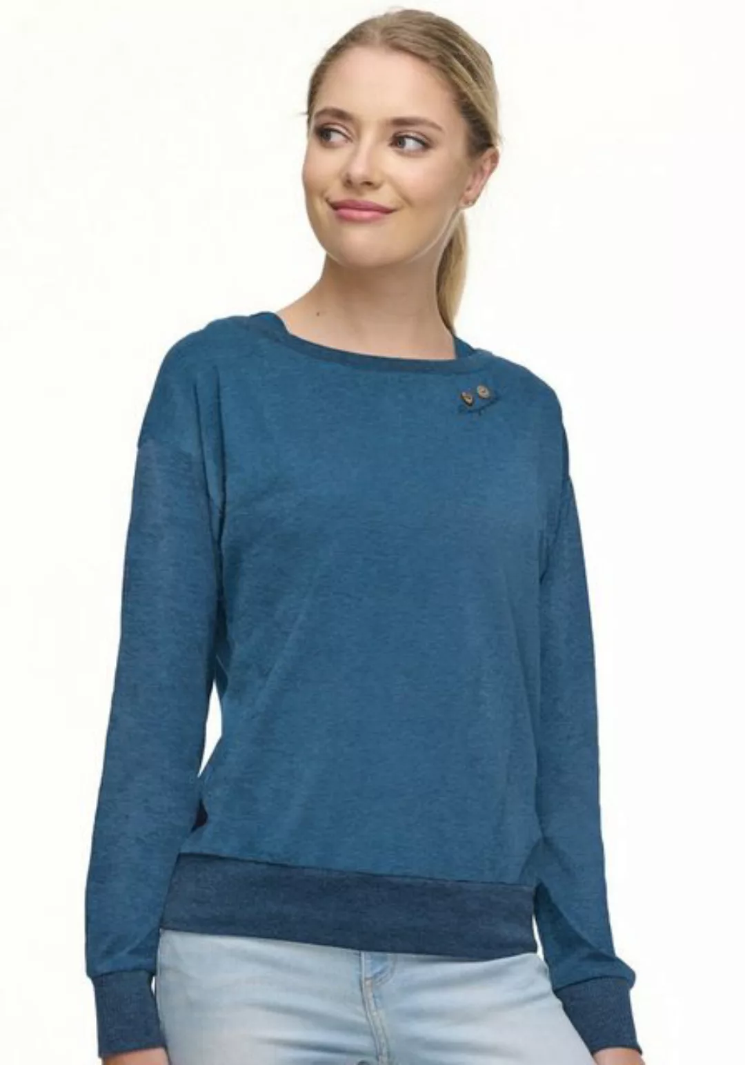 Ragwear Sweater NEREA mit Zierknöpfen in schöner Holzoptik günstig online kaufen