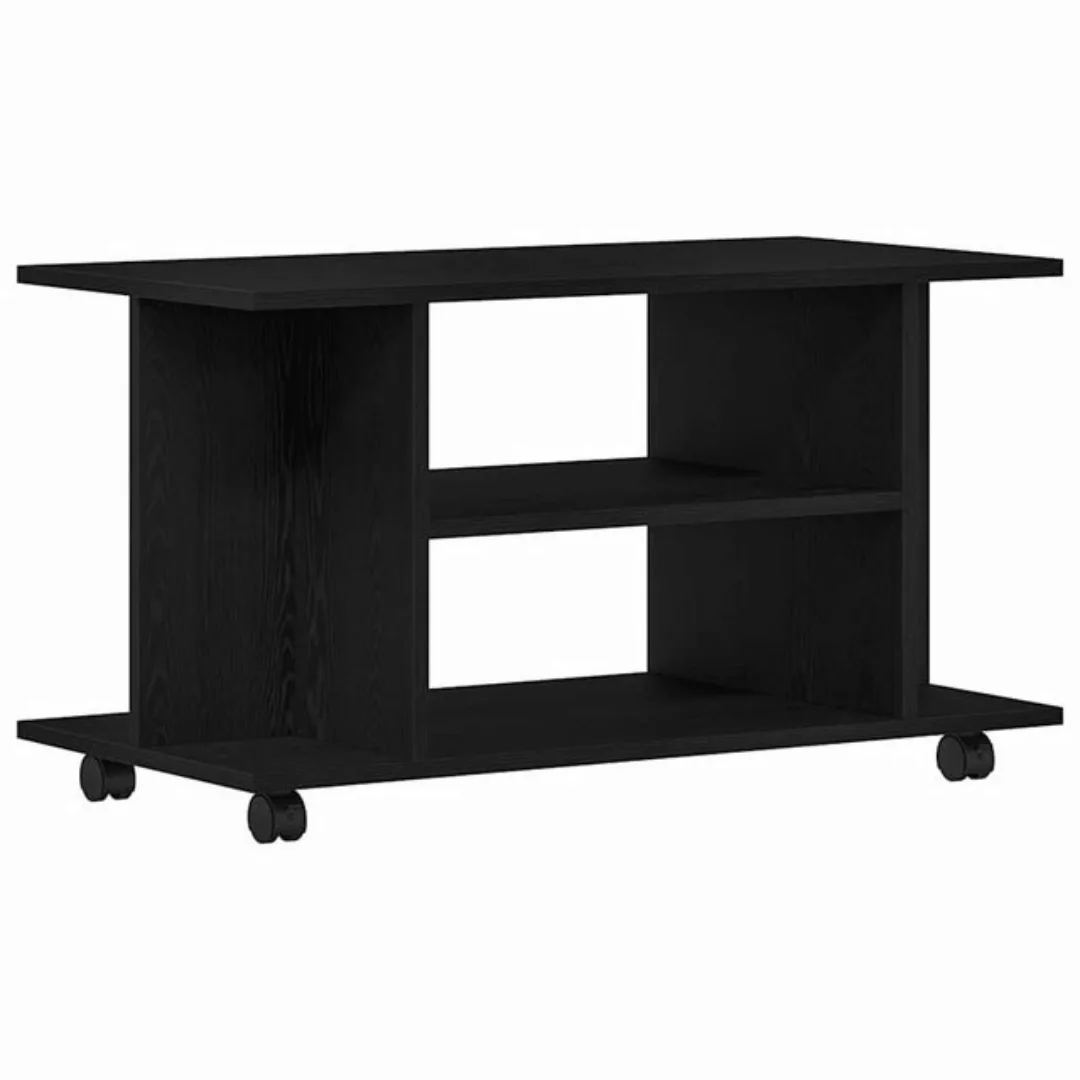 vidaXL TV-Schrank TV-Schrank mit Rollen Schwarz Eichen-Optik 80x40x45 cm (1 günstig online kaufen