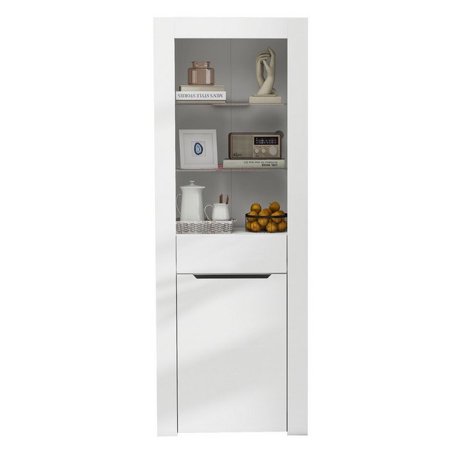 DOPWii Vitrine Vitrine mit LED-Licht,Bücherschrank,Aktenschrank,Standvitrin günstig online kaufen