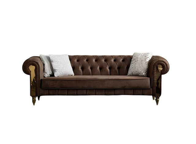 Xlmoebel Sofa Exklusives Chesterfield Dreisitzer Sofa in Textil - Elegante, günstig online kaufen