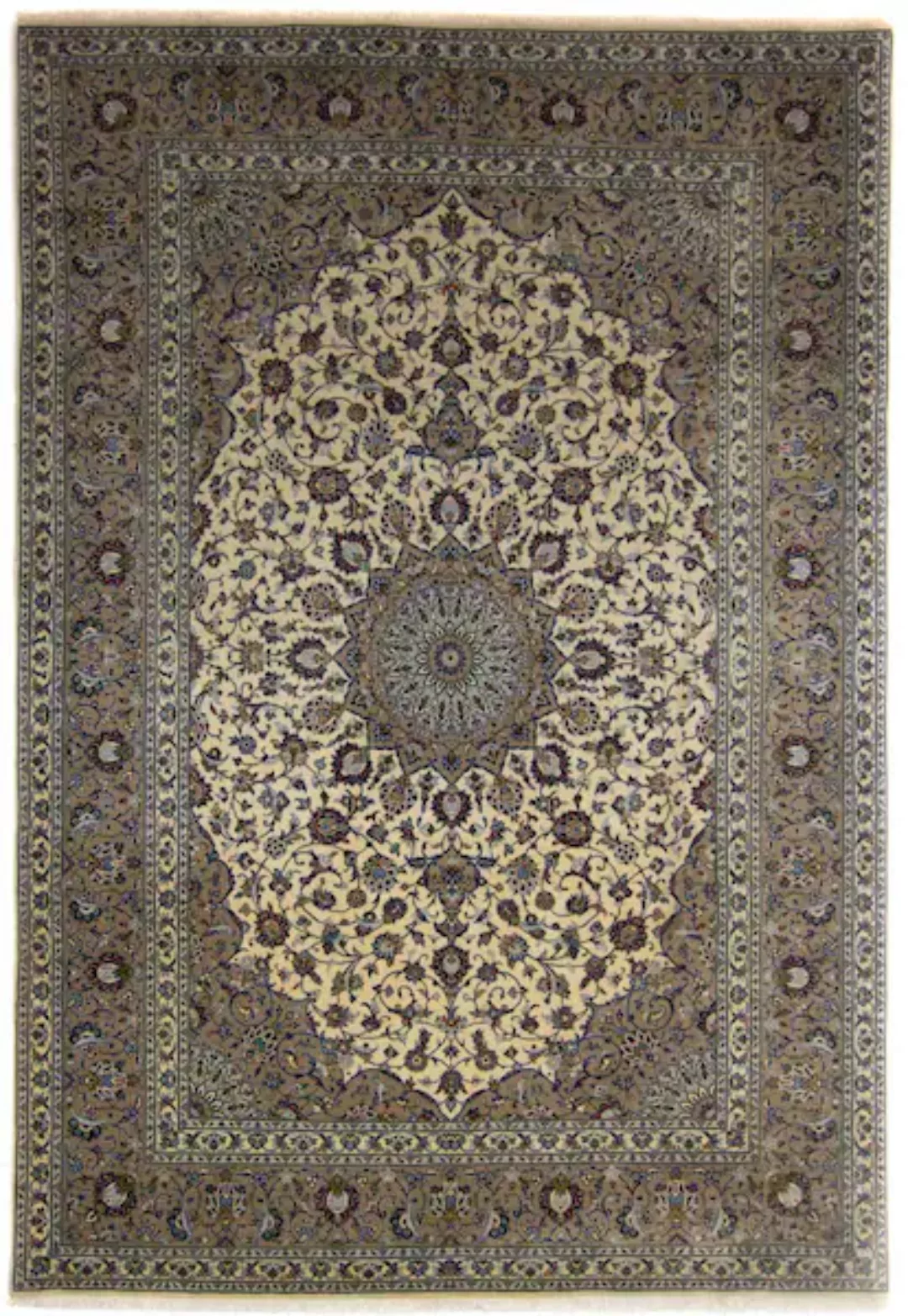 morgenland Wollteppich »Keshan Medaillon Beige chiaro 354 x 240 cm«, rechte günstig online kaufen