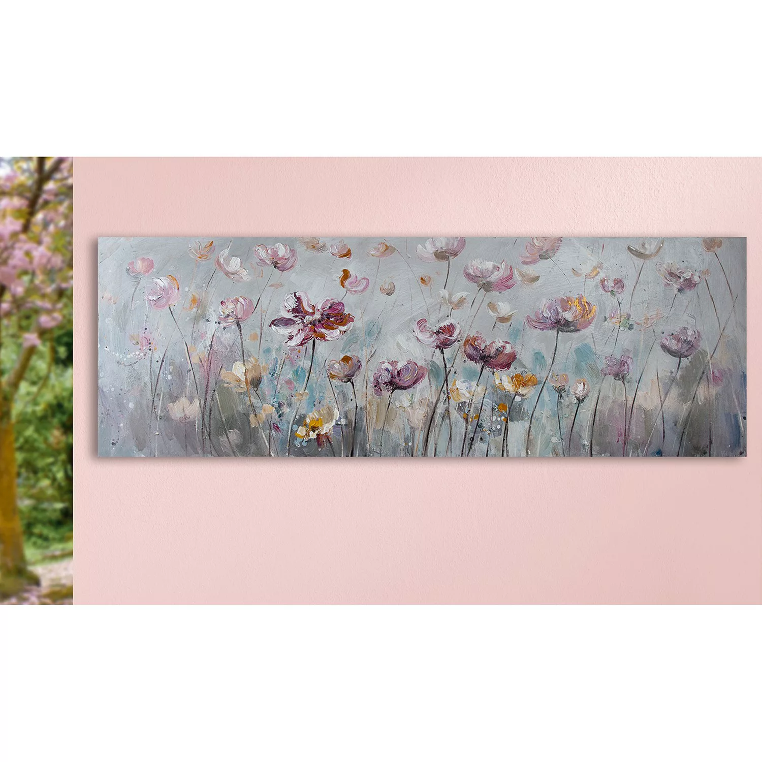 home24 Leinwandbild Blütenwiese günstig online kaufen