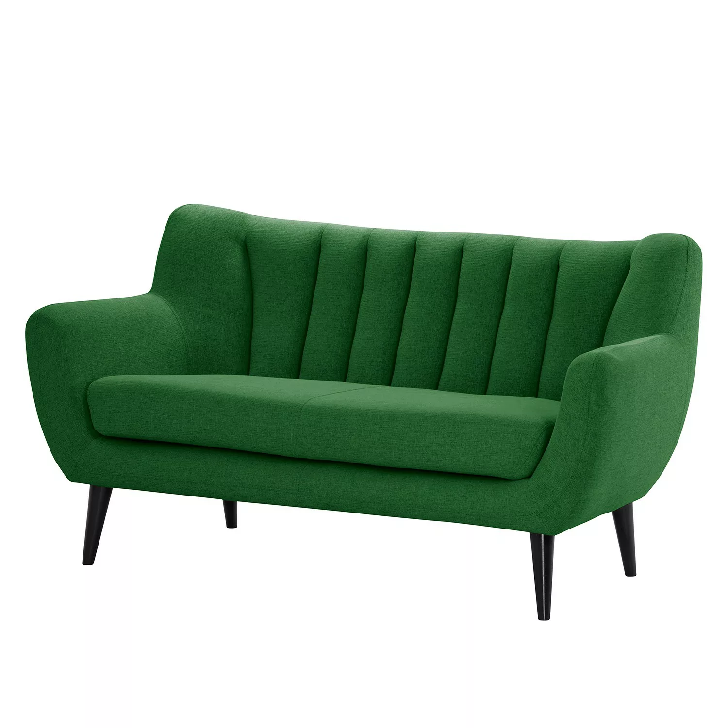 home24 Norrwood Sofa Polva II 2-Sitzer Grün Webstoff 155x82x81 cm günstig online kaufen