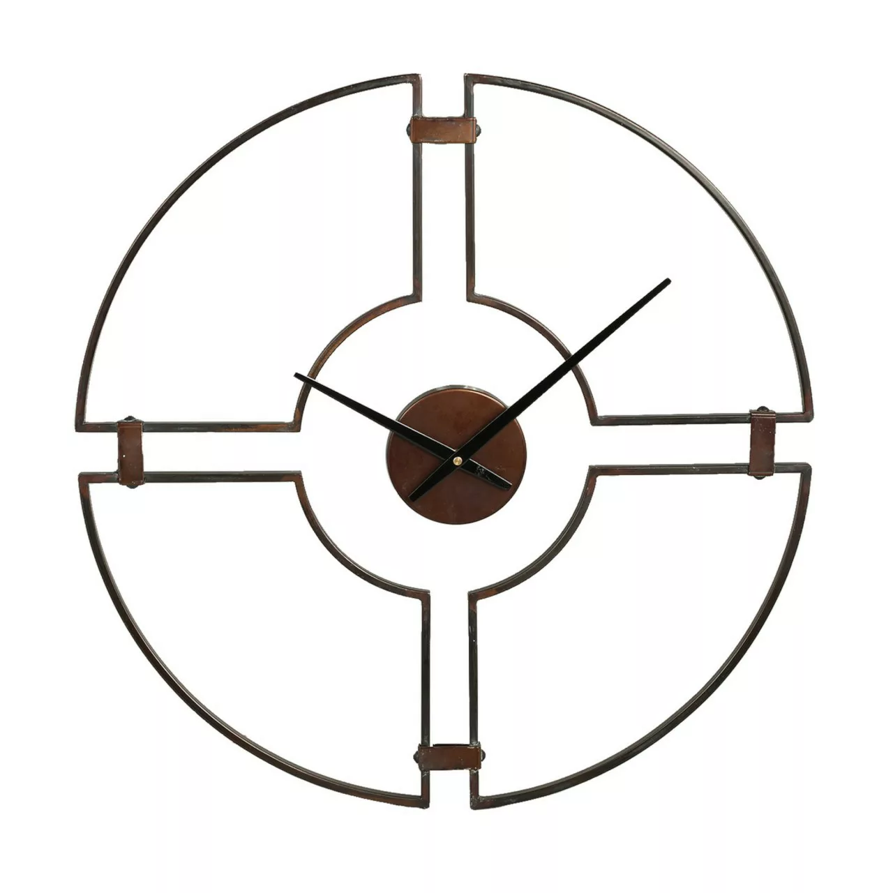 Wanduhr Uhr Industrial-Design Rund Metall Schwarz günstig online kaufen