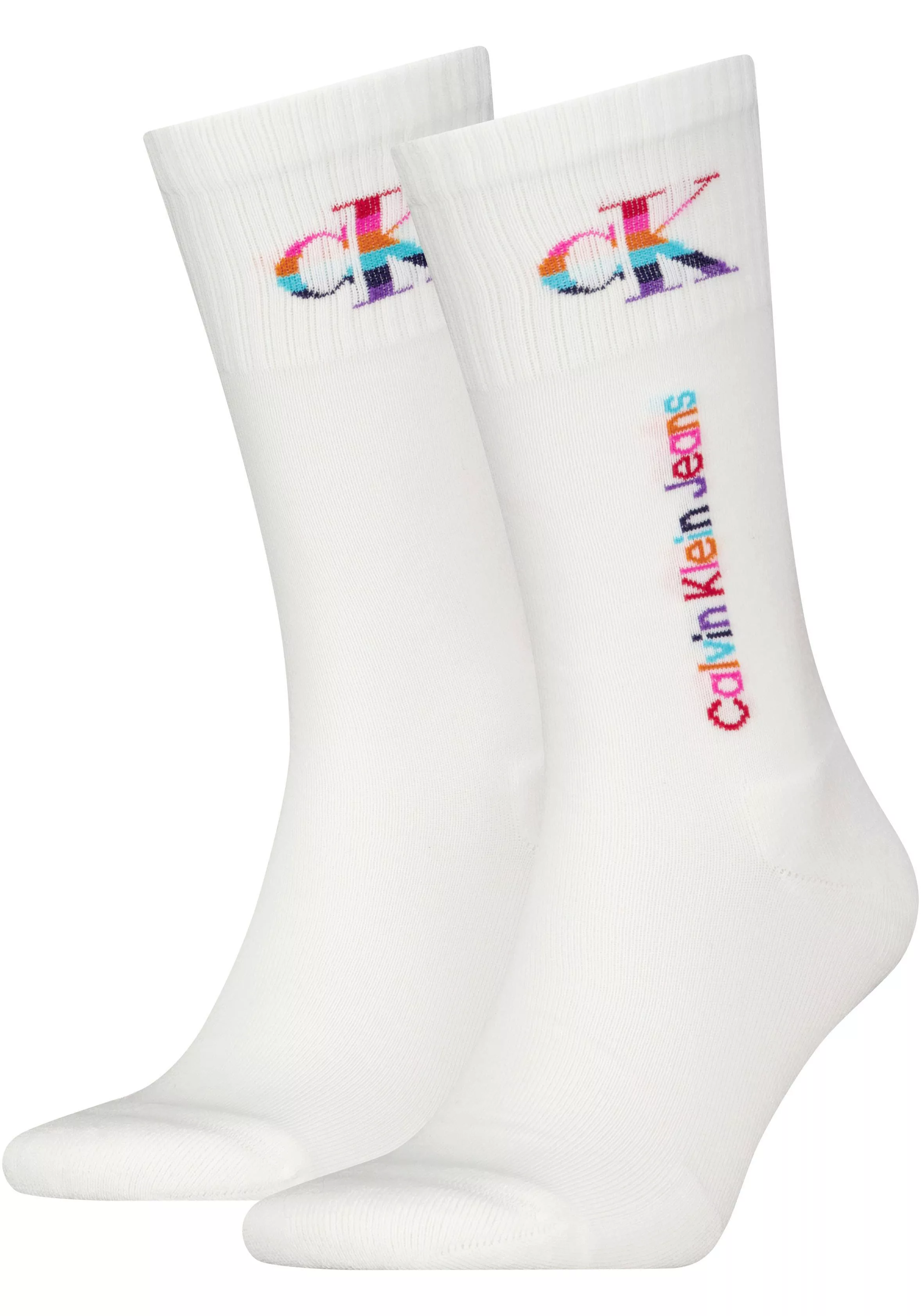 Calvin Klein Jeans Socken, (Packung, 2er-Pack), mit Regenbogen-Logo günstig online kaufen