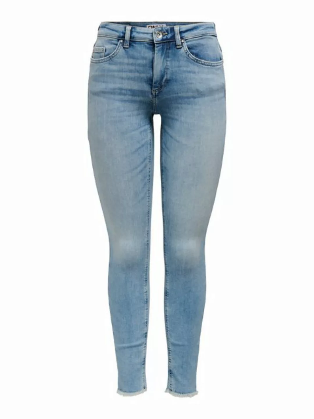 Only Damen Jeans ONLBLUSH MID SK ANK CRO349 - Skinny Fit - Blau - Light Med günstig online kaufen