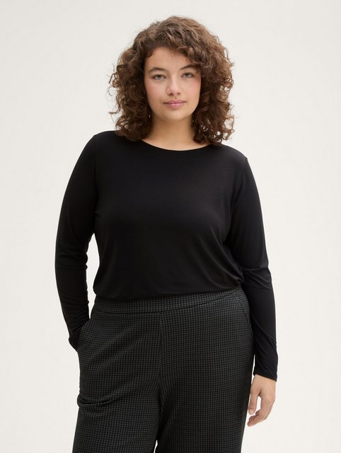 TOM TAILOR PLUS Langarmshirt Plus Size - Langarmshirt mit Modal günstig online kaufen