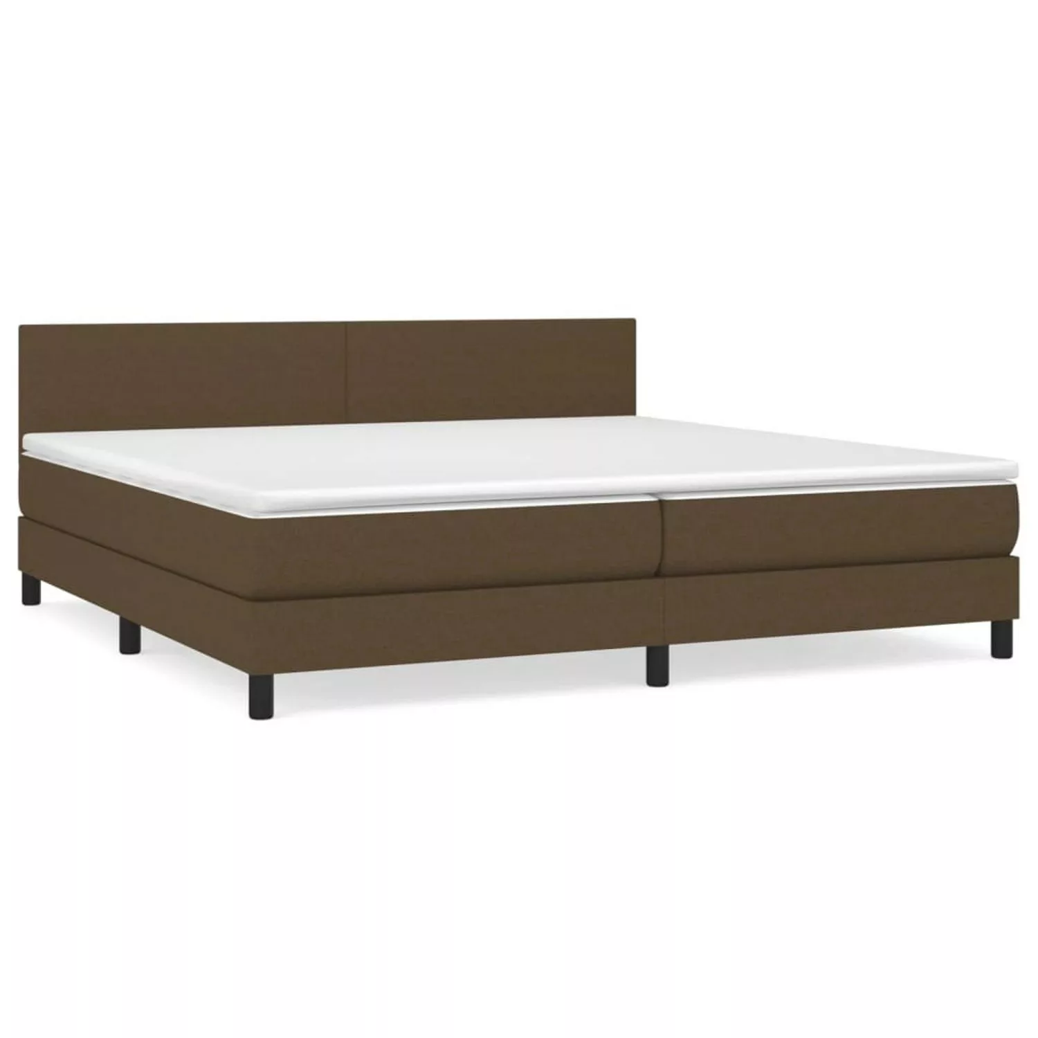 vidaXL Boxspringbett Boxspringbett mit Matratze Dunkelbraun 200x200 cm Stof günstig online kaufen