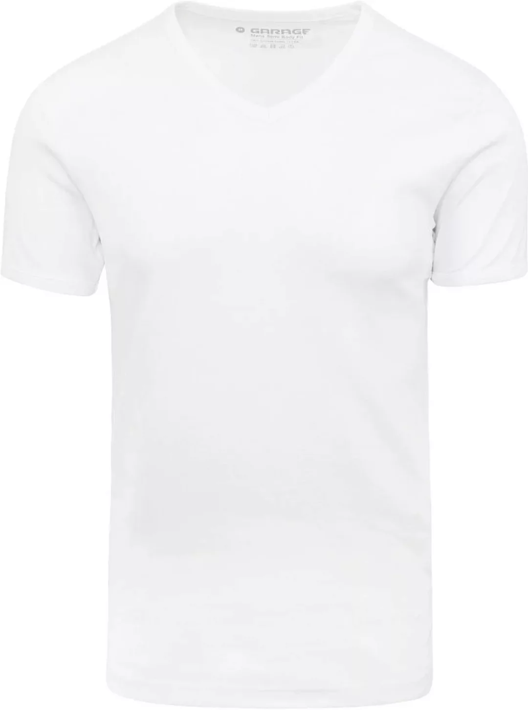 Garage Basic T-Shirt Weiss V-Hals - Größe XL günstig online kaufen