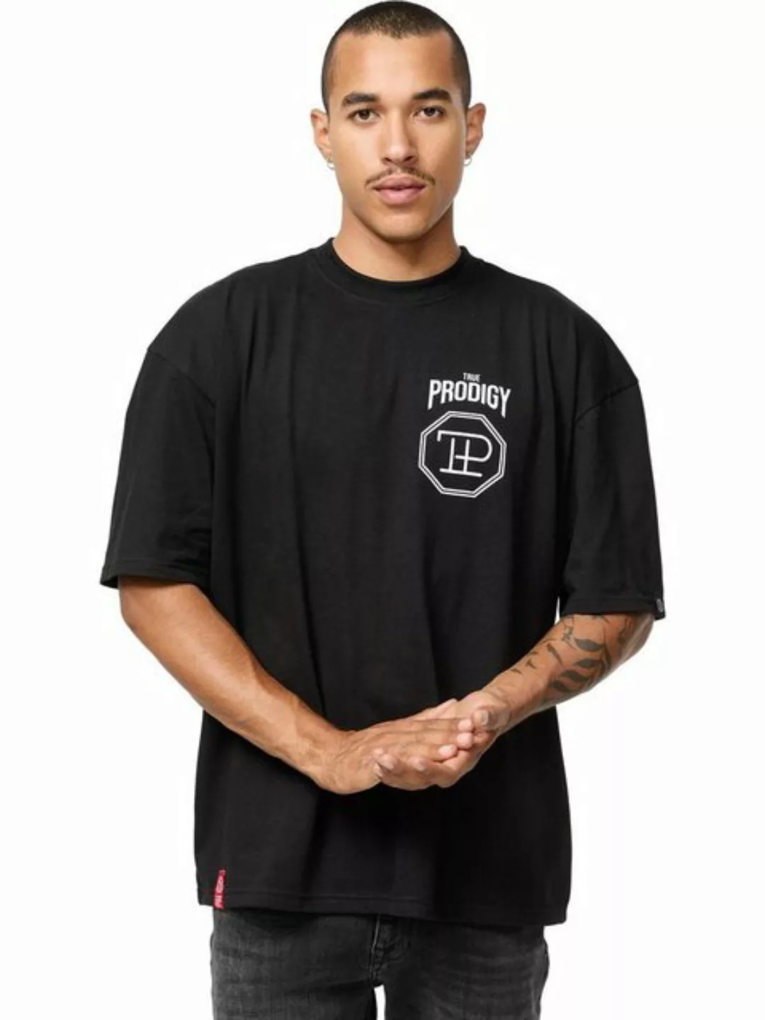 trueprodigy Oversize-Shirt Jona Logoprint Rundhals dicker Stoff günstig online kaufen